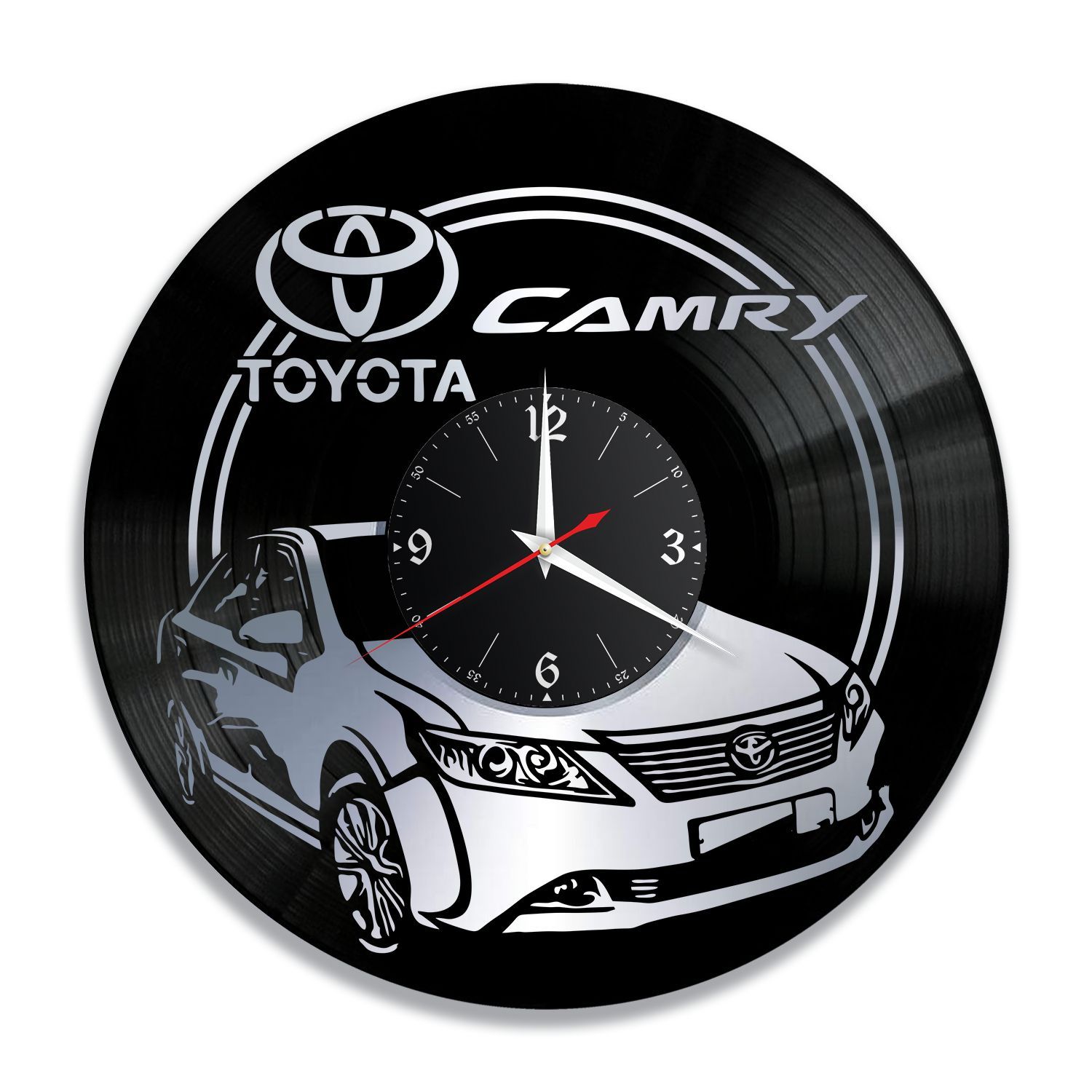 Часы настенные "Тойота Camry (Toyota), серебро" из винила, №5 VC-12240-2