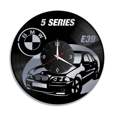Часы настенные "BMW X5 E39, серебро" из винила, №5