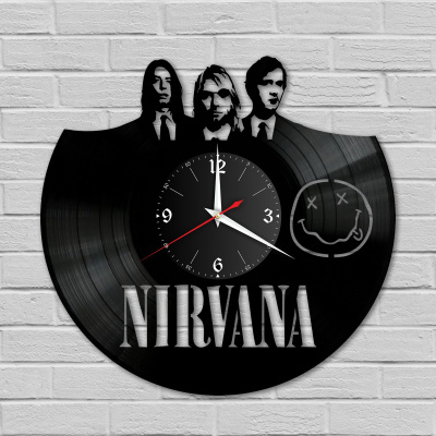 Часы настенные "группа Nirvana" из винила, №2