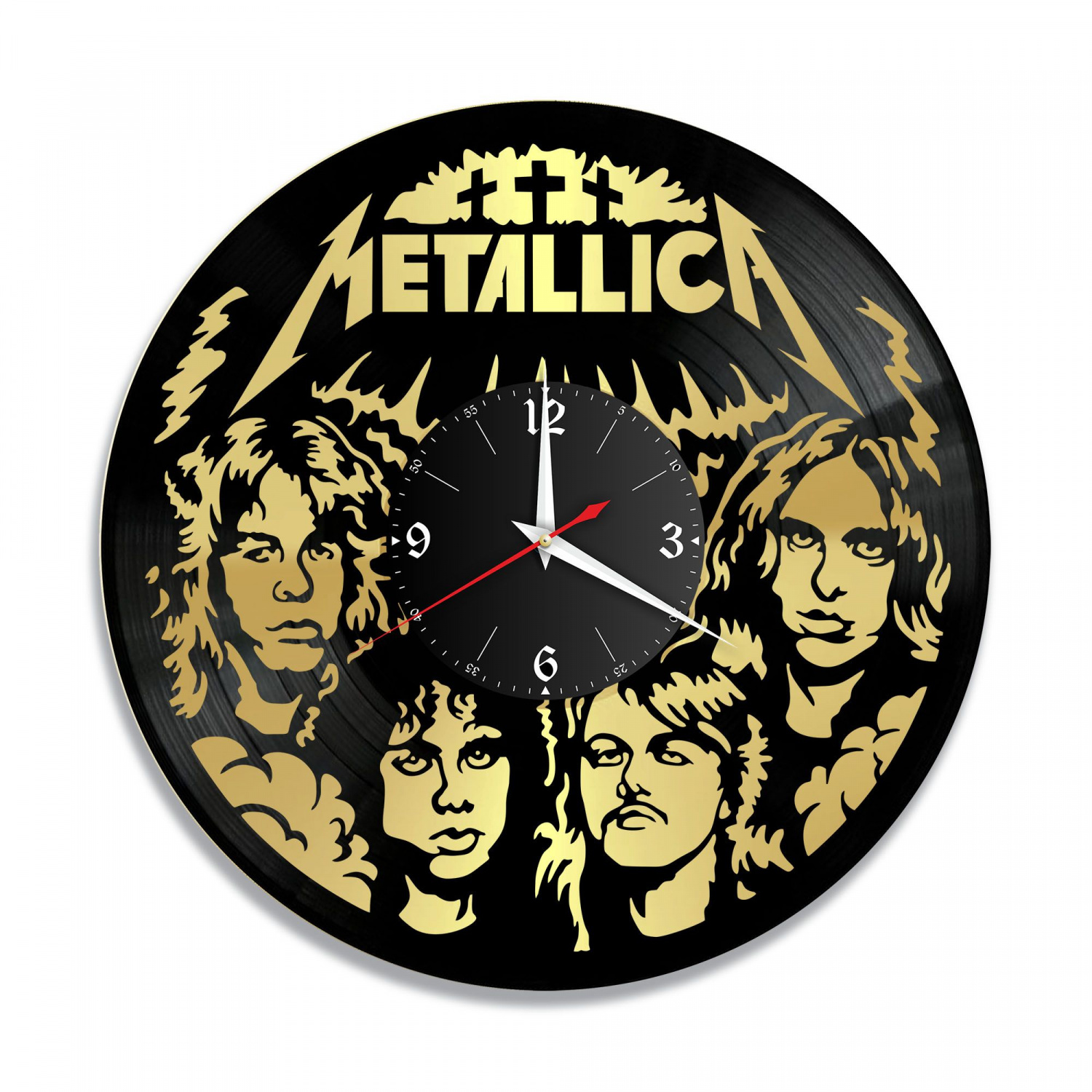 Часы настенные "группа Metallica, золото" из винила, №4 VC-10120-1