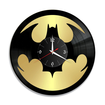 Часы настенные "Бэтмен (Batman), золото" из винила, №4
