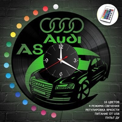 Часы с подсветкой "Audi A8" из винила, №6