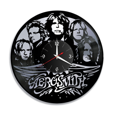 Часы настенные "группа Aerosmith, серебро" из винила, №1
