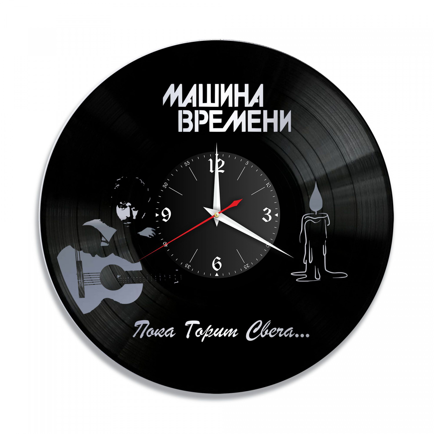 Часы настенные "Машина Времени, серебро" из винила, №1 VC-10053-2