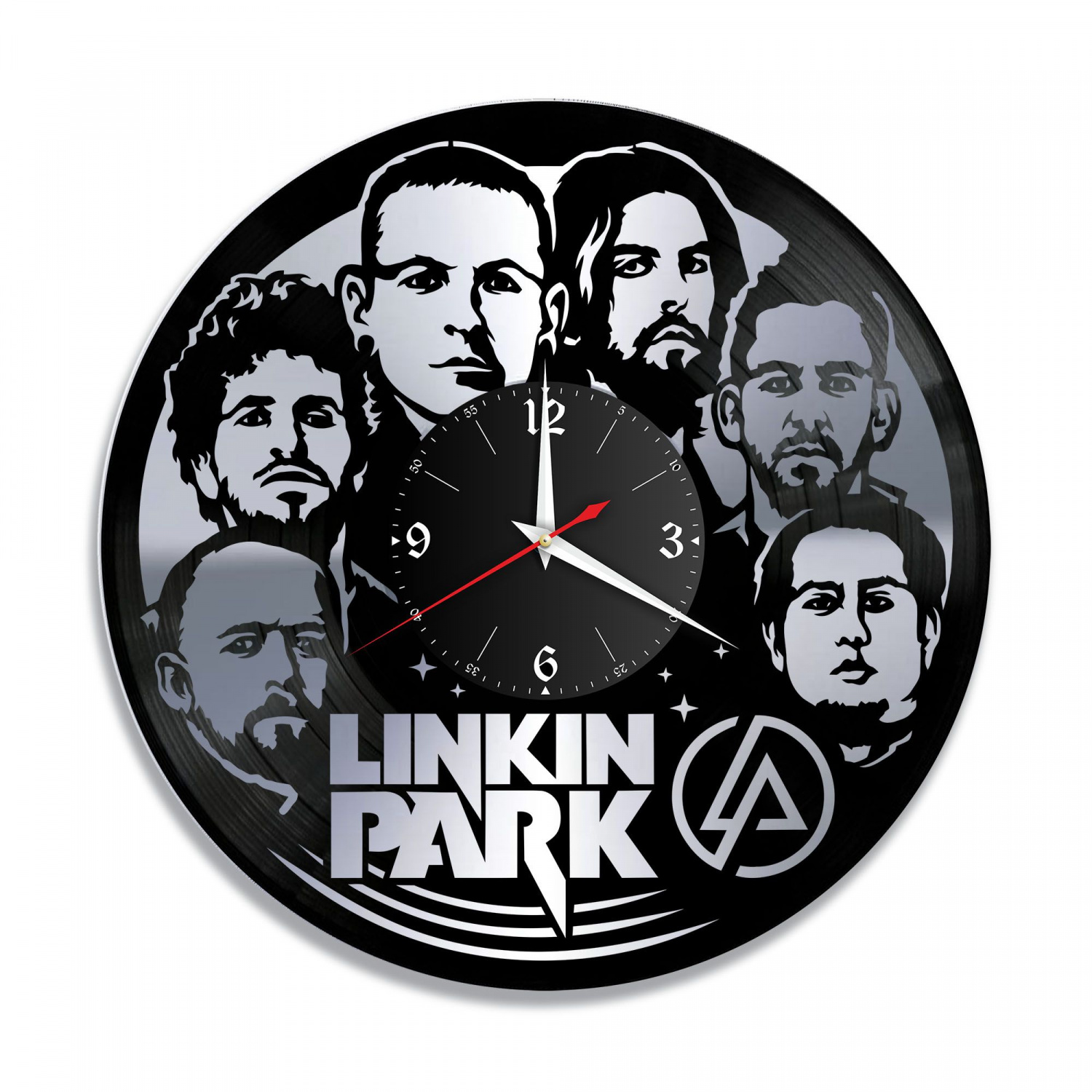 Часы настенные "группа Linkin Park, серебро" из винила, №1 VC-10109-2