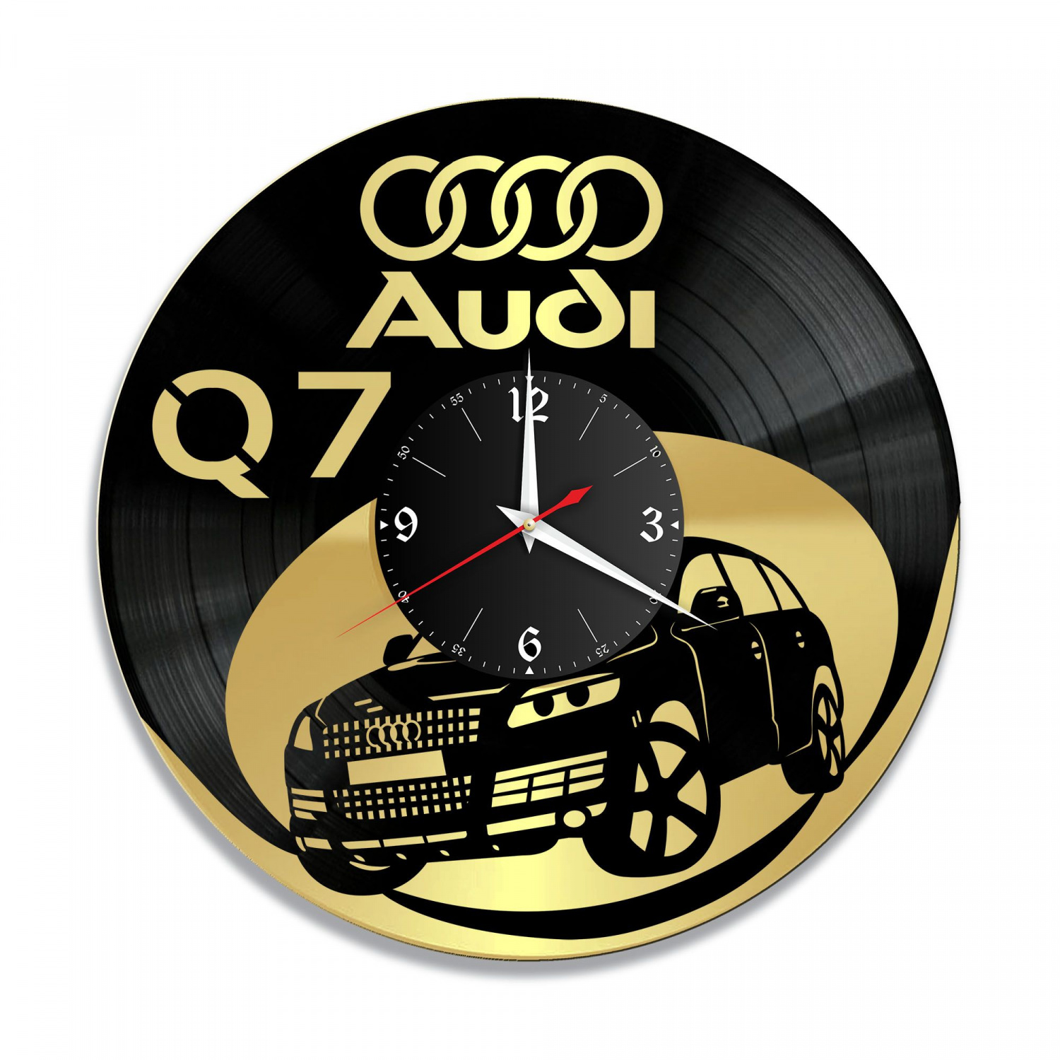 Часы настенные "Audi Q7, золото" из винила, №4 VC-10803-1