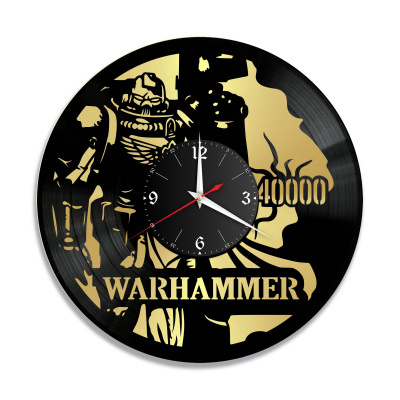 Часы настенные "Warhammer 40000, золото" из винила, №2