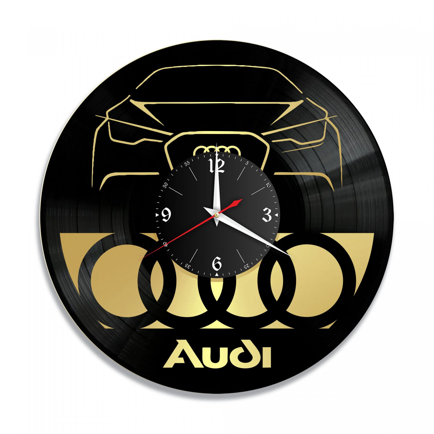 Часы настенные "Audi, золото" из винила, №1 VC-10401-1