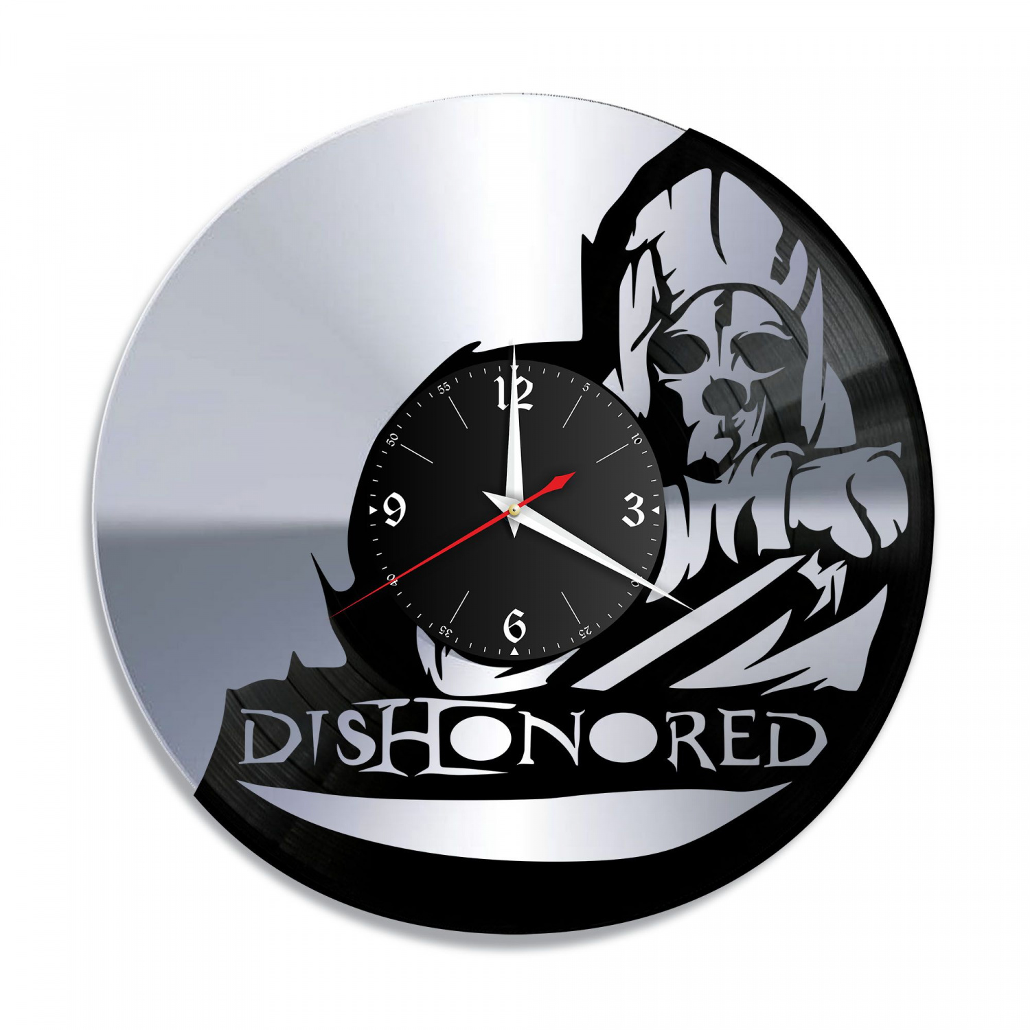 Часы настенные "Игра Dishonored, серебро" из винила, №1 VC-10557-2