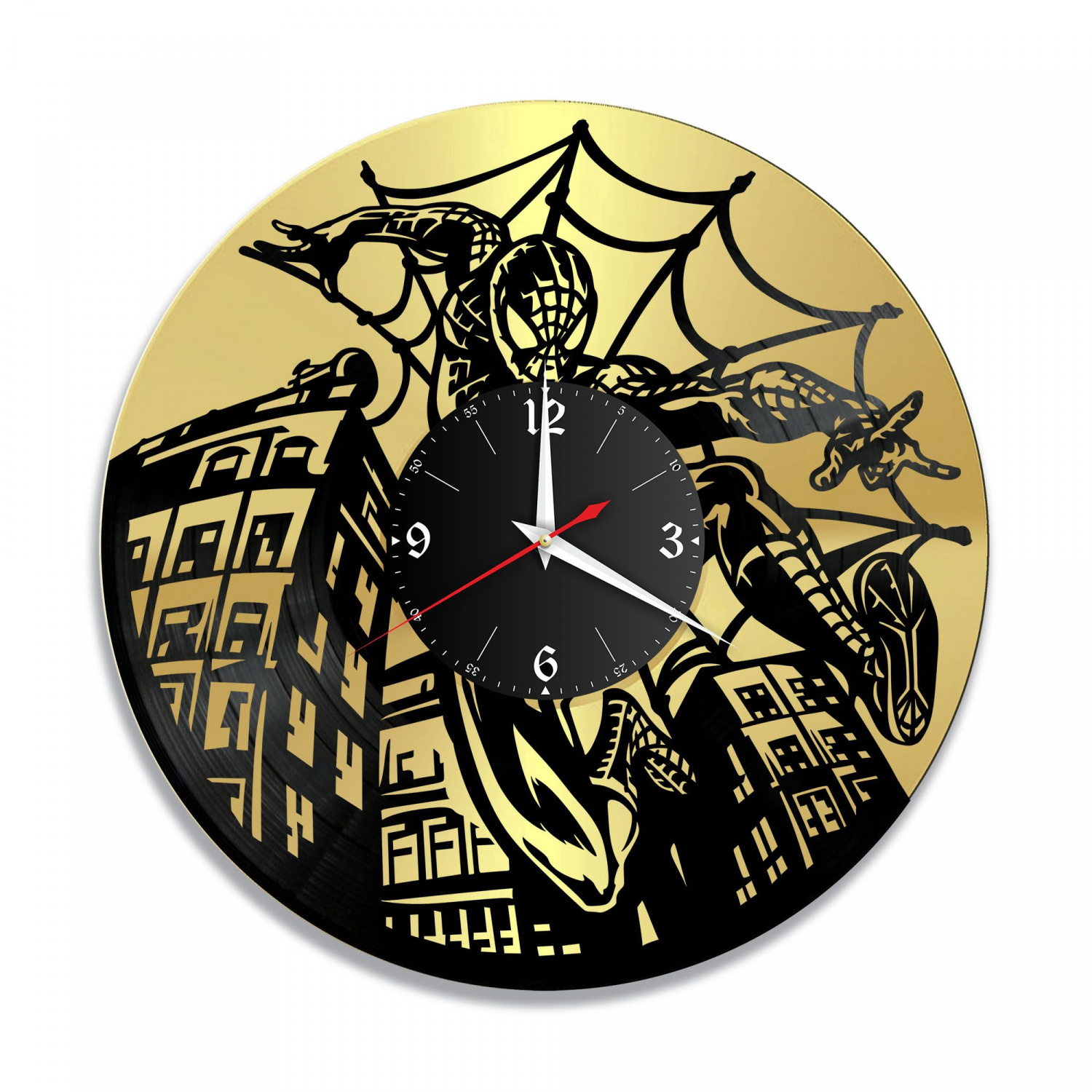 Часы настенные "Человек-паук (Spiderman), золото" из винила, №2 VC-12048-1