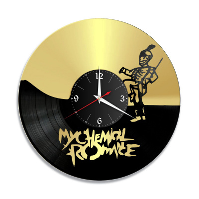 Часы настенные "группа My Chemical Romance, золото" из винила, №1