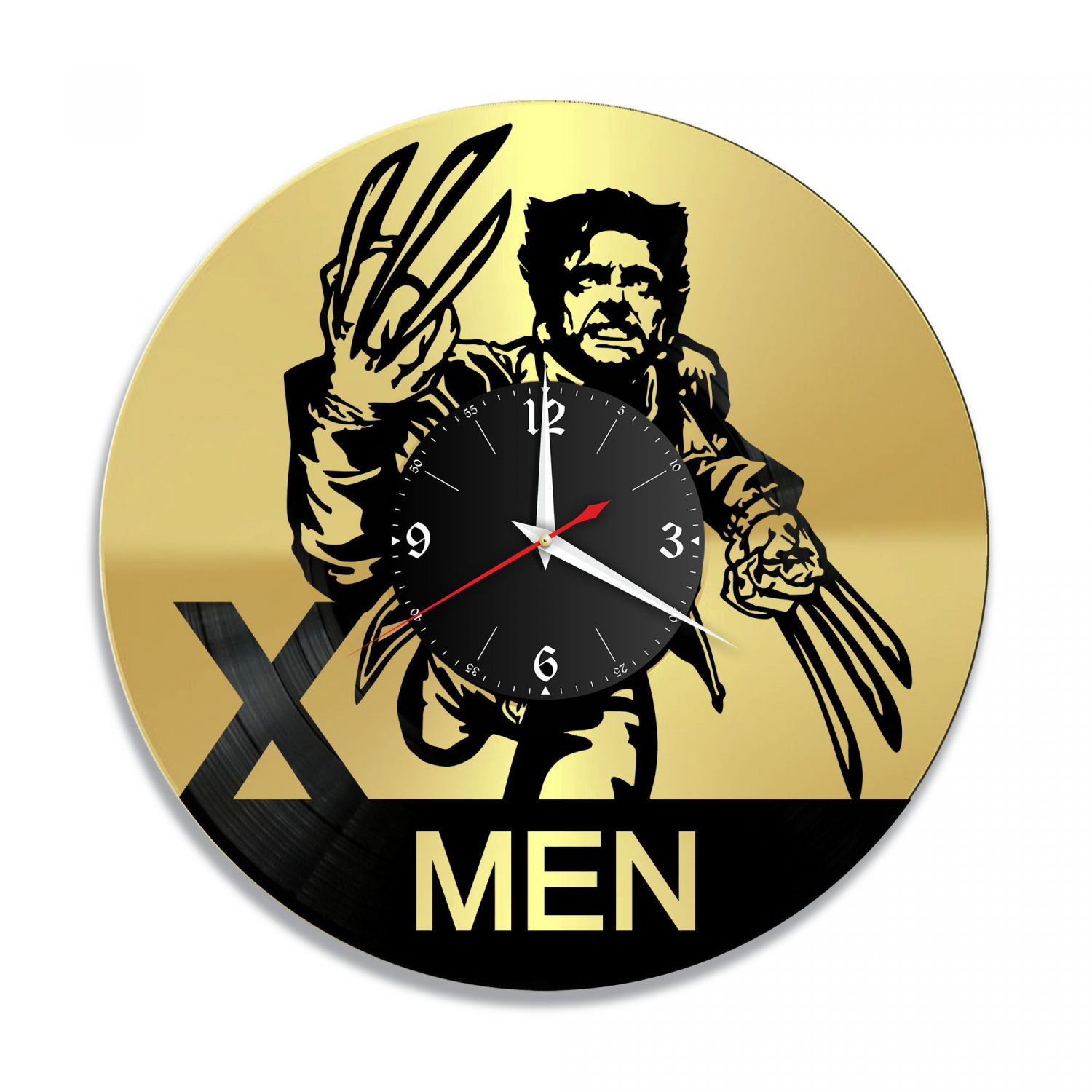Часы настенные "Люди X (X Man), золото" из винила, №1 VC-12040-1