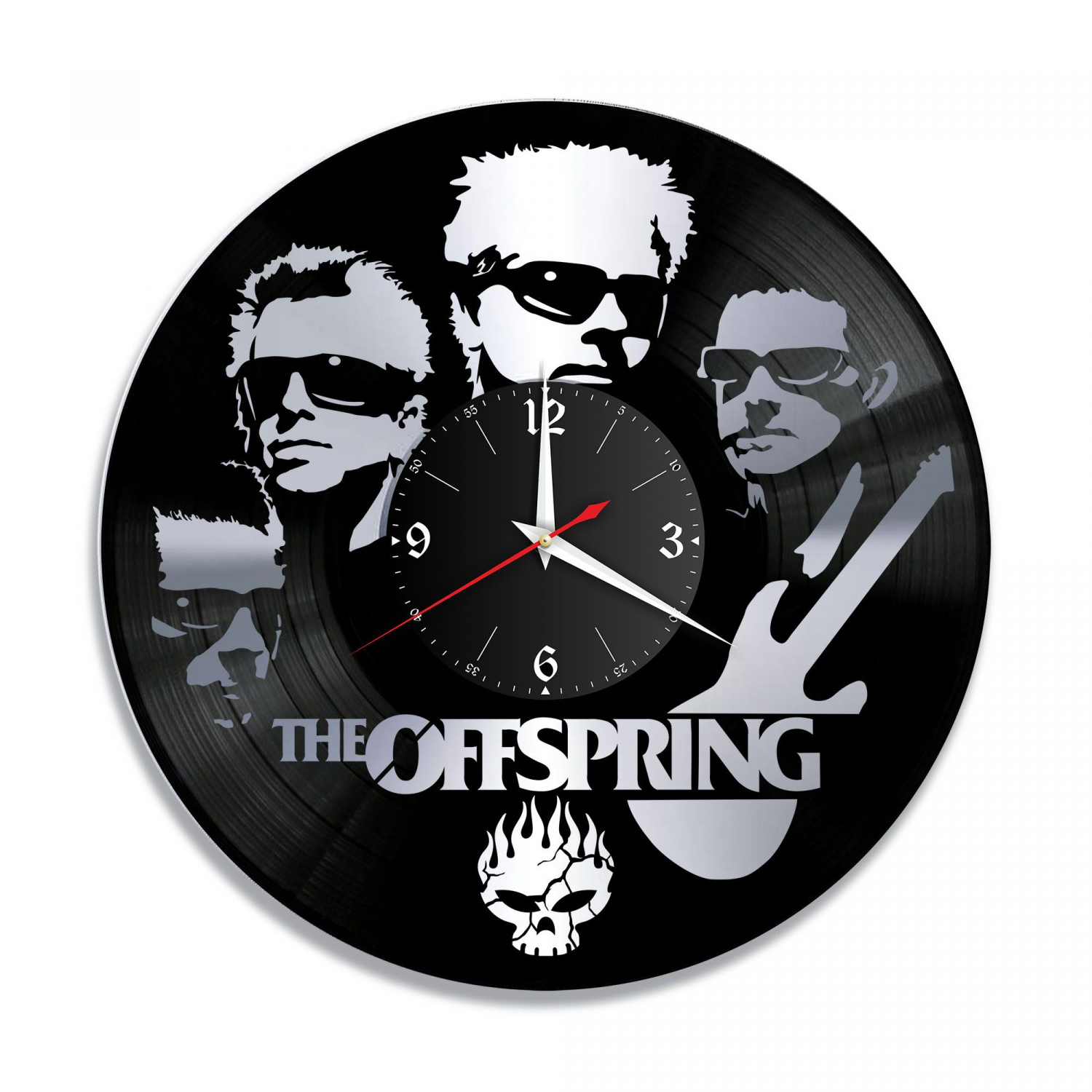 Часы настенные "группа The Offspring, серебро" из винила, №1 VC-10171-2