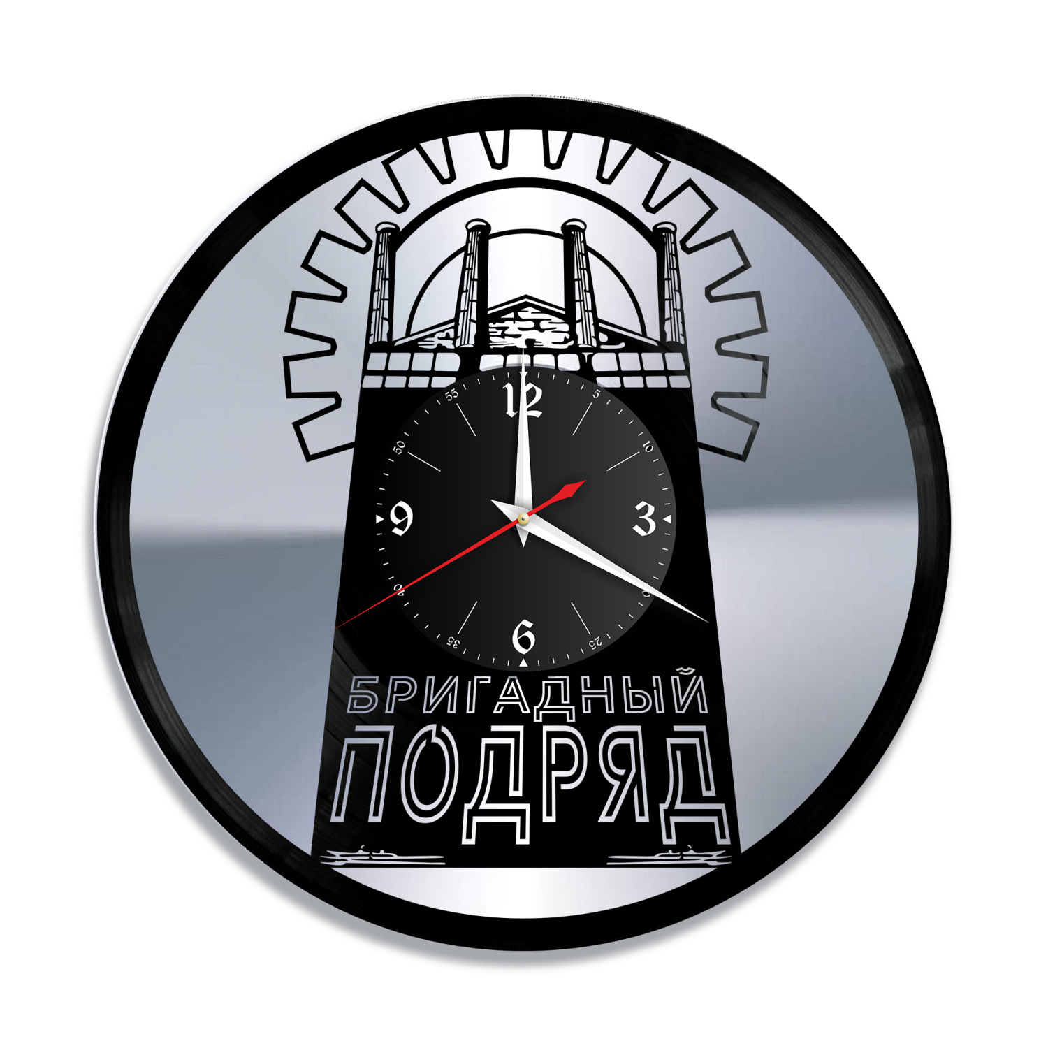 Часы настенные "Группа Бригадный Подряд, серебро" из винила, №R1 VC-12119-2