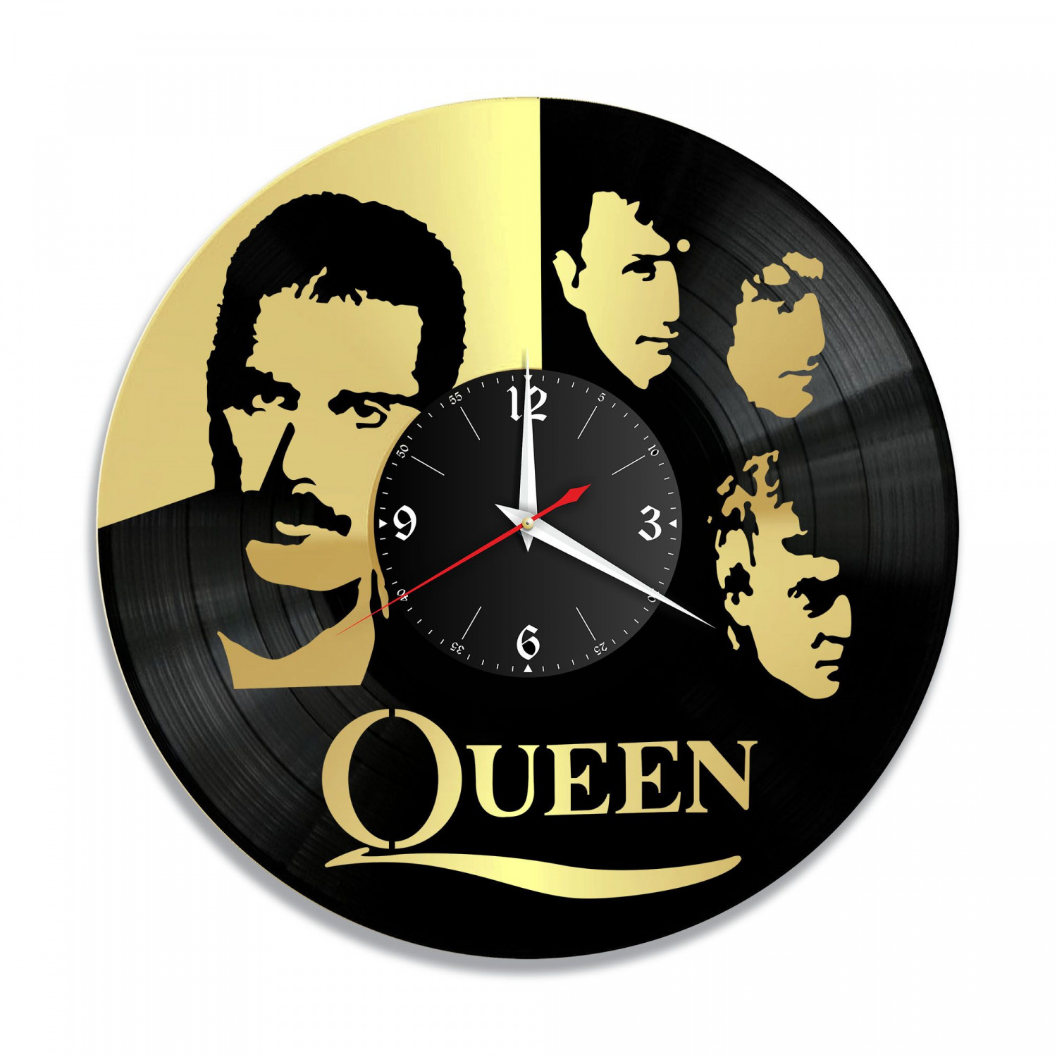 Часы настенные "группа Queen, золото" из винила, №9 VC-10827-1