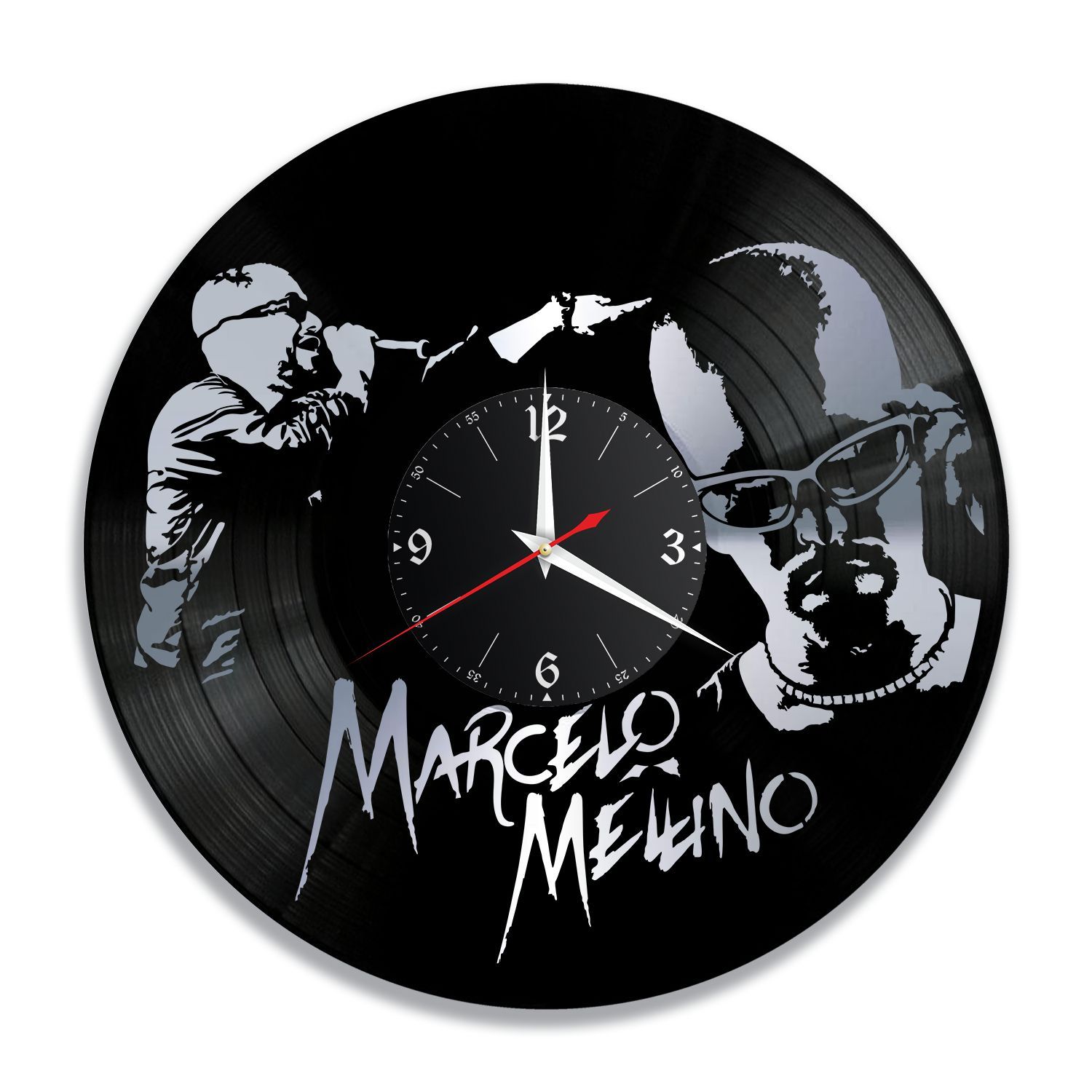 Часы настенные "Marcelo Mellino, серебро" из винила, №1 VC-12248-2