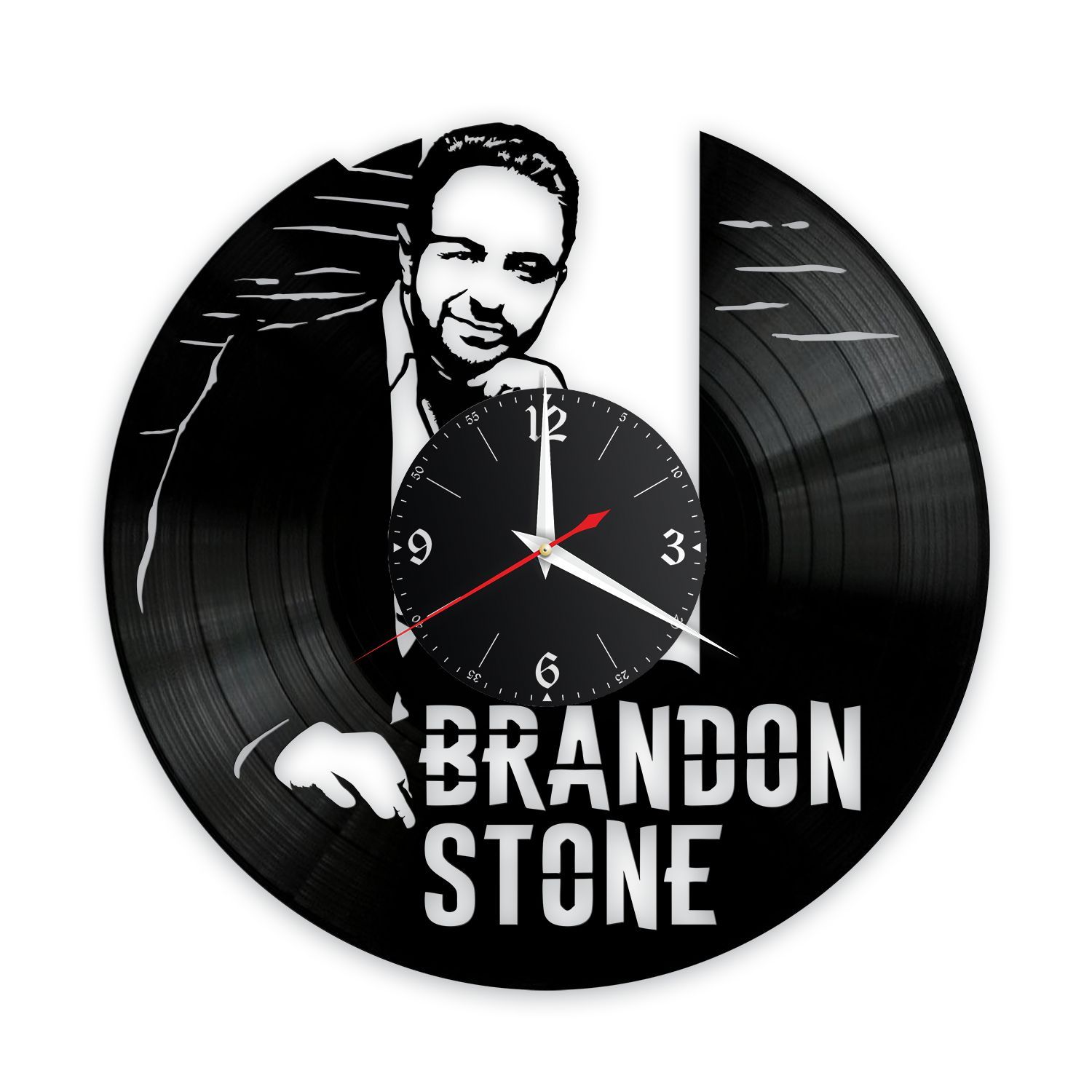 Часы настенные "Брендон Стоун (Brandon Stone)" из винила, №1 VC-12206
