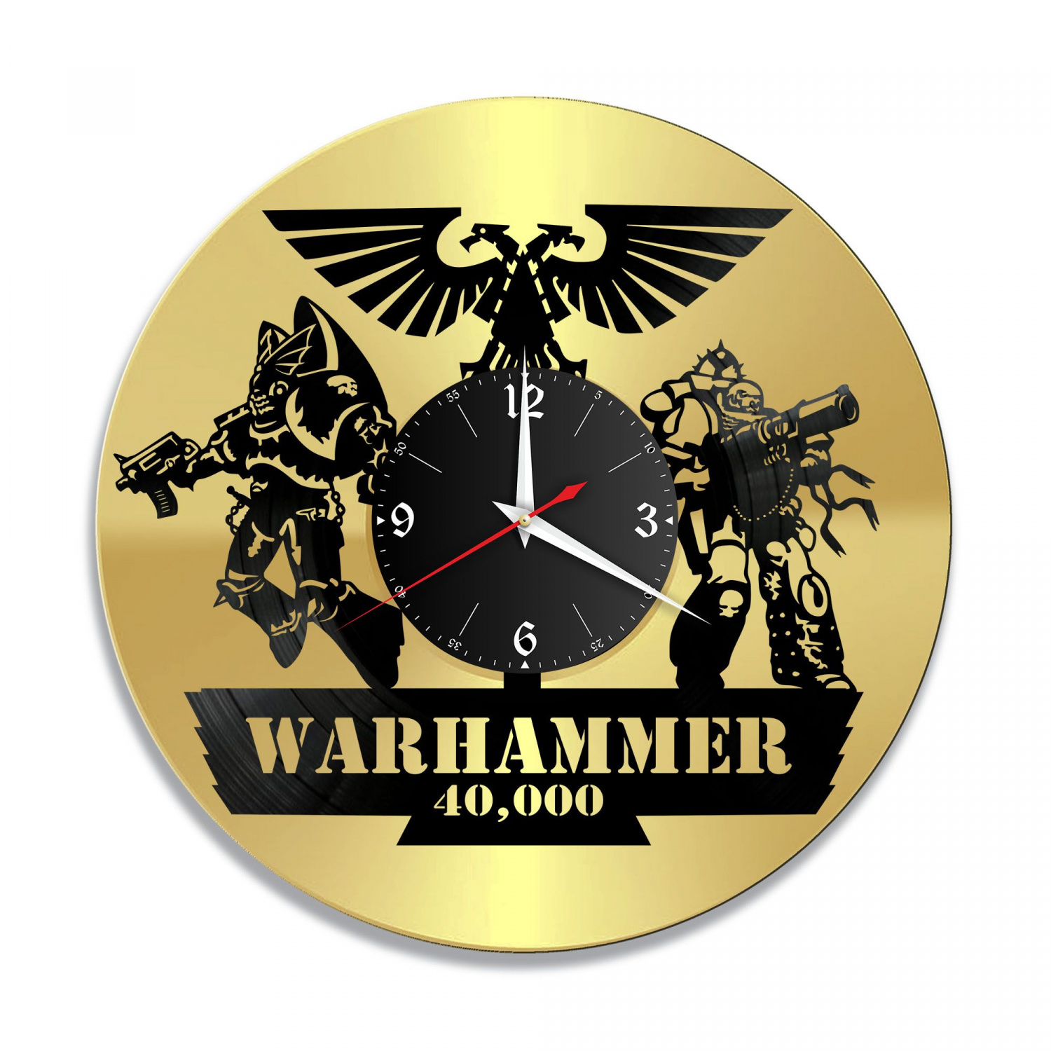 Часы настенные "Warhammer 40000, золото" из винила, №1 VC-10565-1