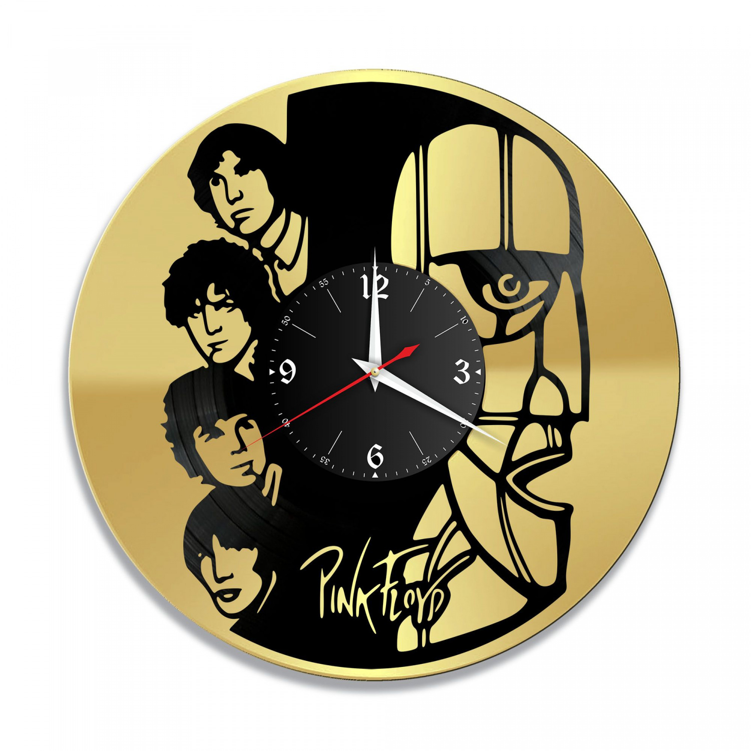 Часы настенные "группа Pink Floyd, золото" из винила, №2 VC-10134-1