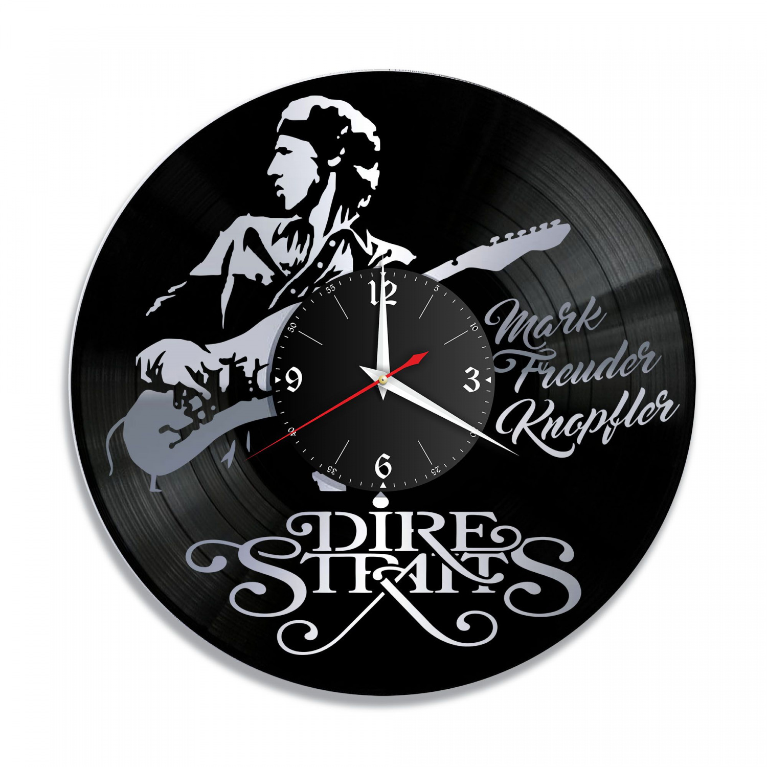 Часы настенные "группа Dire Straits, серебро" из винила, №2 VC-10812-2