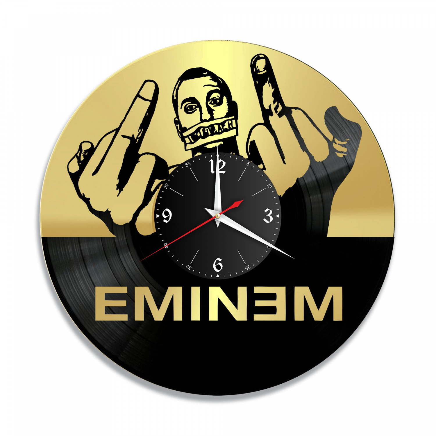 Часы настенные "Eminem, золото" из винила, №1 VC-10281-1