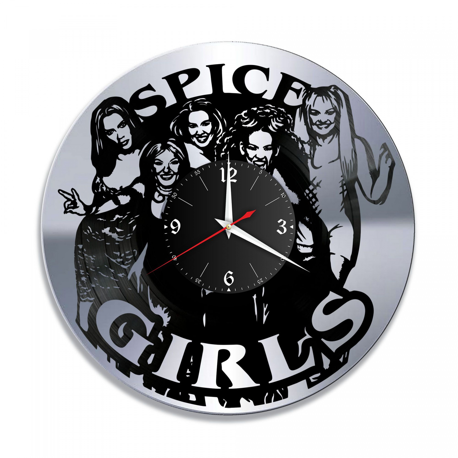 Часы настенные "группа Spice Girls, серебро" из винила, №1 VC-10992-2