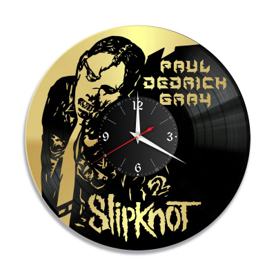 Часы настенные "группа Slipknot (Пол Грэй), золото" из винила, №6