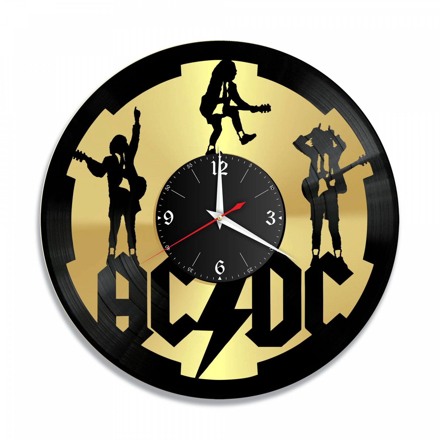 Часы настенные "группа AC DC, золото" из винила, №4 VC-10074-1