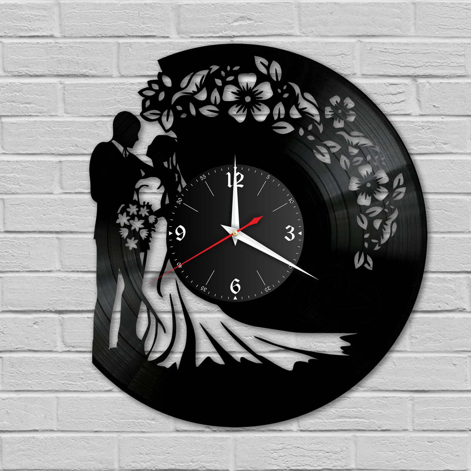 Часы настенные "Свадьба" из винила, №1 VC-10676