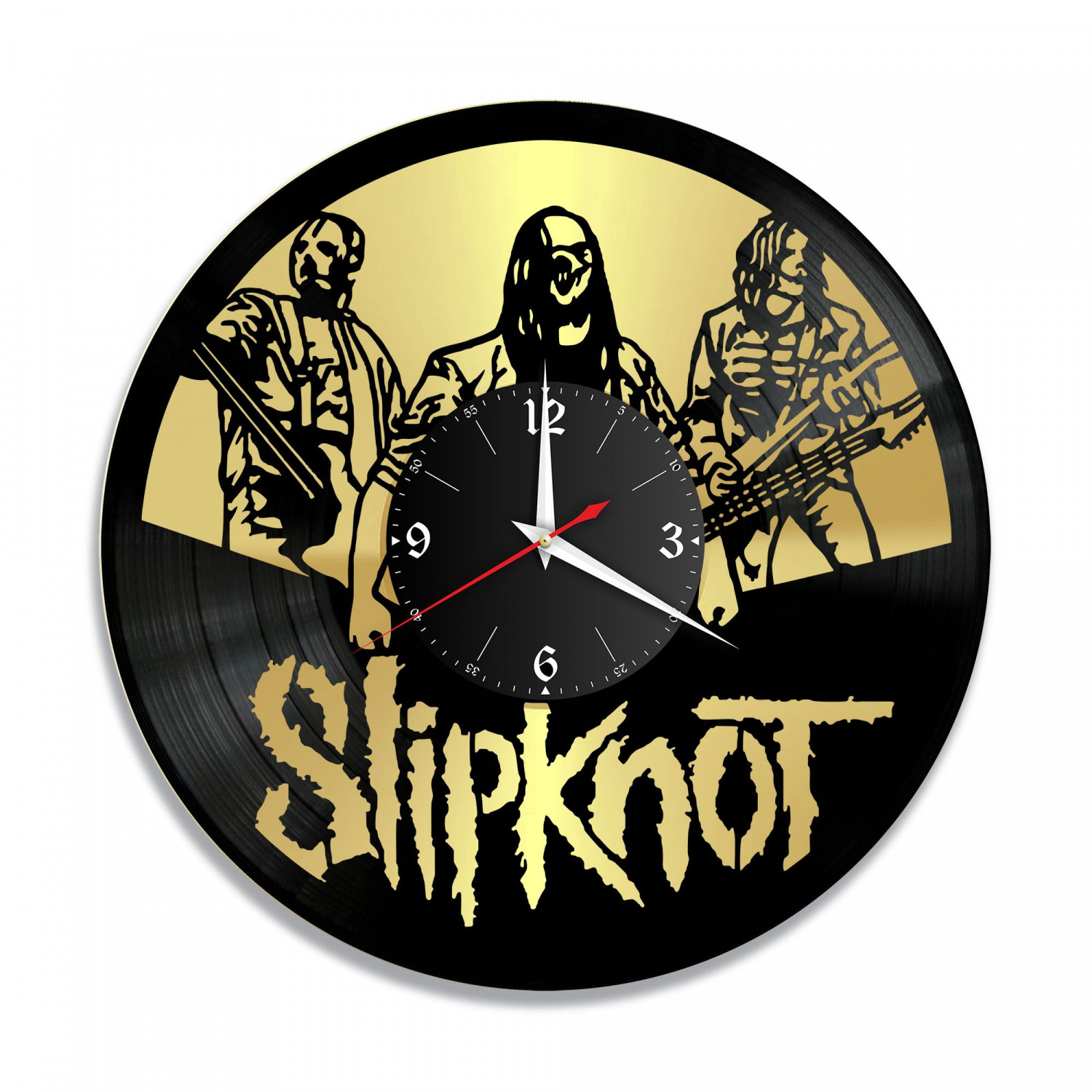 Часы настенные "группа Slipknot, золото" из винила, №4 VC-10165-1