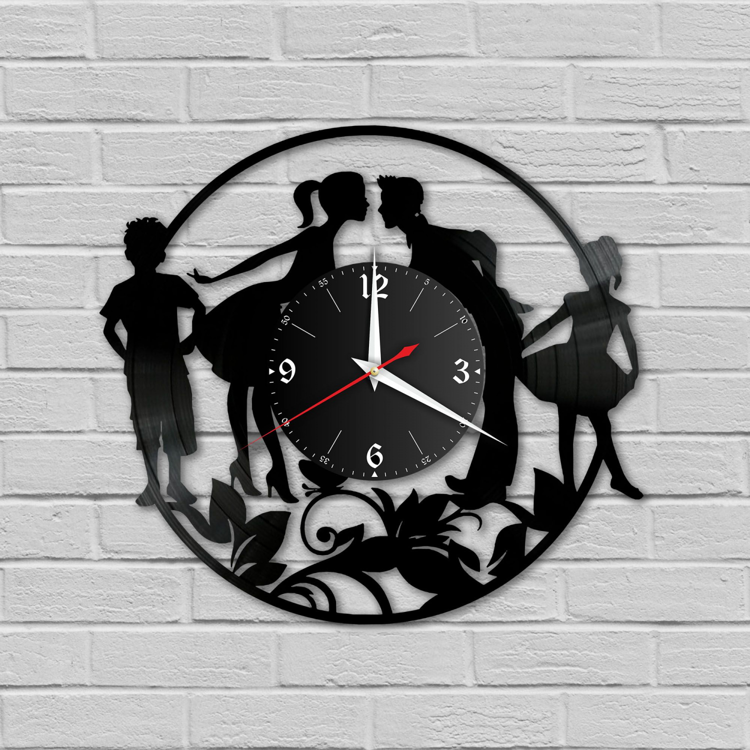 Часы настенные "Семья" из винила, №1 VC-10947