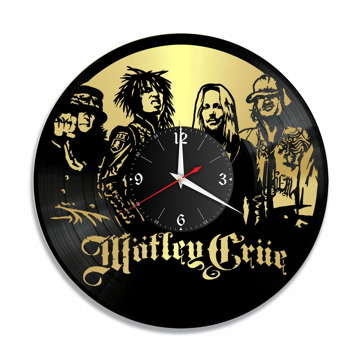Часы настенные "группа Motley Crue, золото" из винила, №1 VC-10823-1
