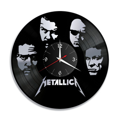 Часы настенные "группа Metallica, серебро" из винила, №2