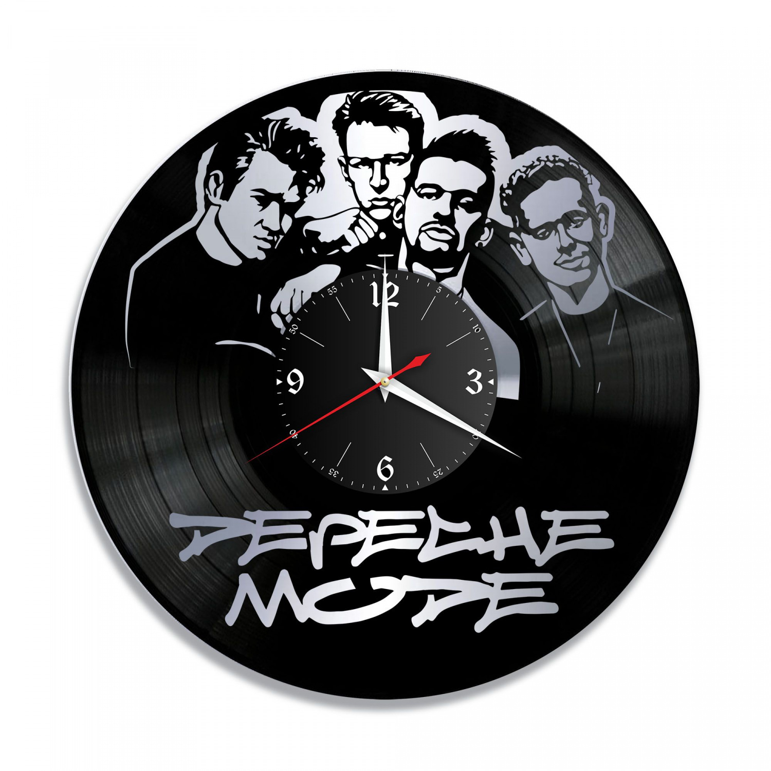 Часы настенные "группа Depeche Mode, серебро" из винила, №1 VC-10091-2