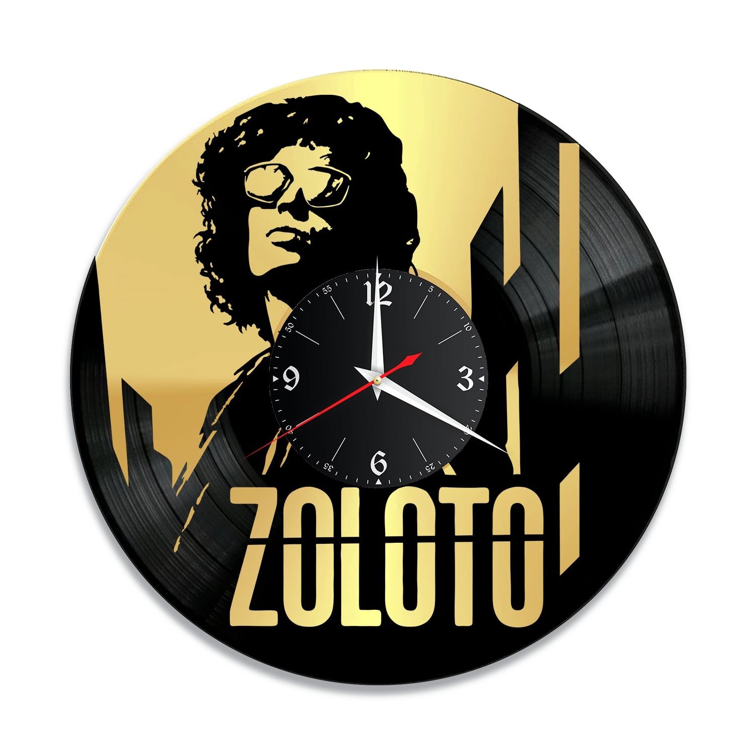 Часы настенные "Группа ZOLOTO, золото" из винила, №1 VC-14004-1