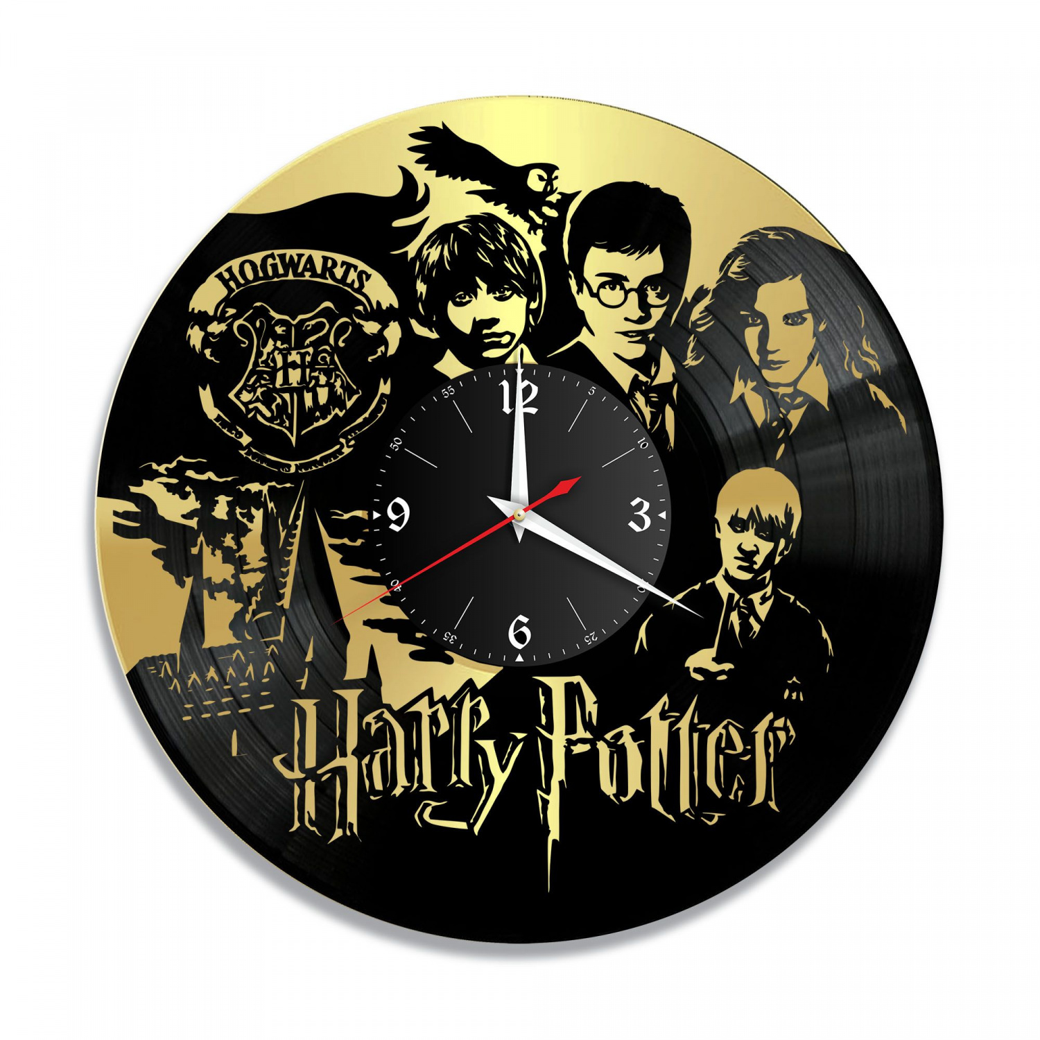 Часы настенные "Гарри Поттер, золото" из винила, №6 VC-10858-1