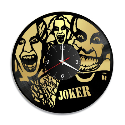 Часы настенные "Джокер (Joker), золото" из винила, №5