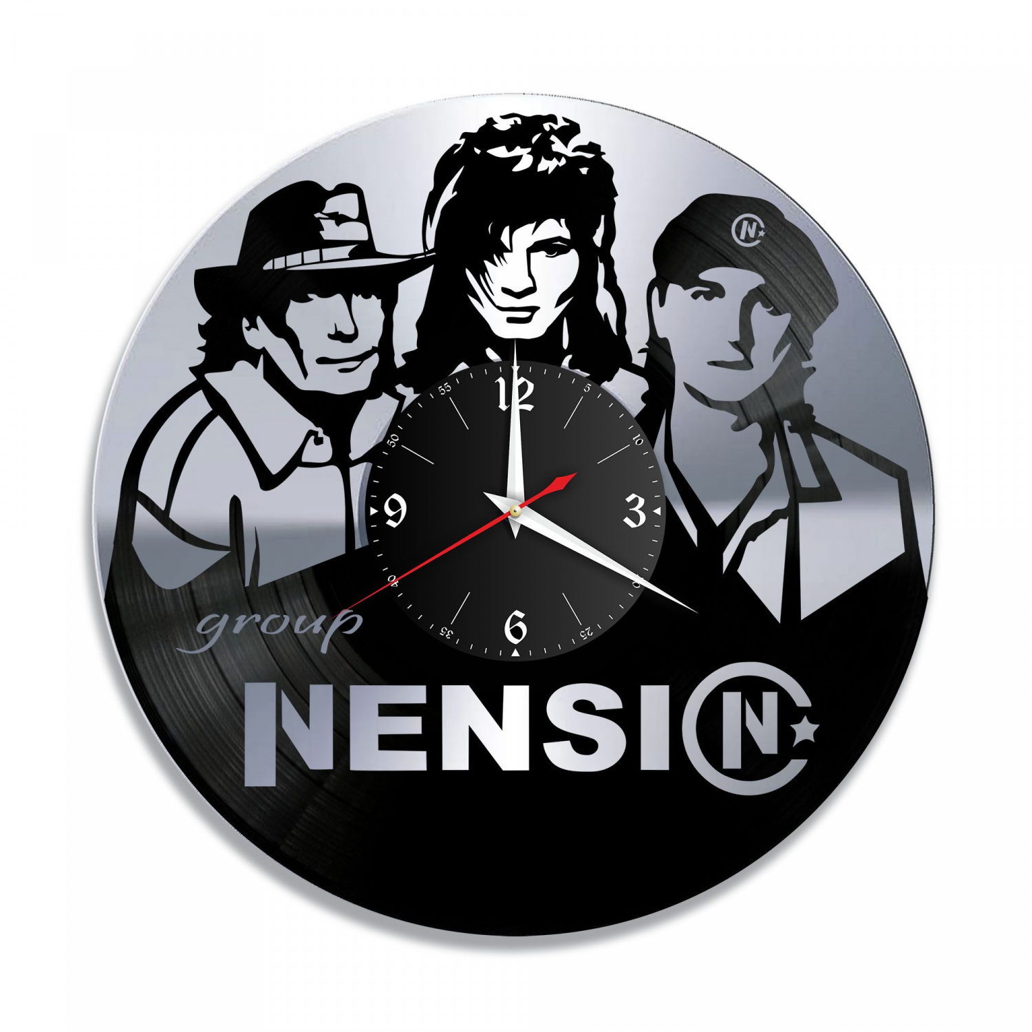 Часы настенные "Ненси, серебро" из винила, №1 VC-10212-2