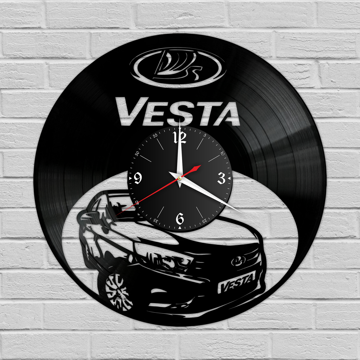 Часы настенные "Лада Веста (Vesta)" из винила, №1 VC-12130