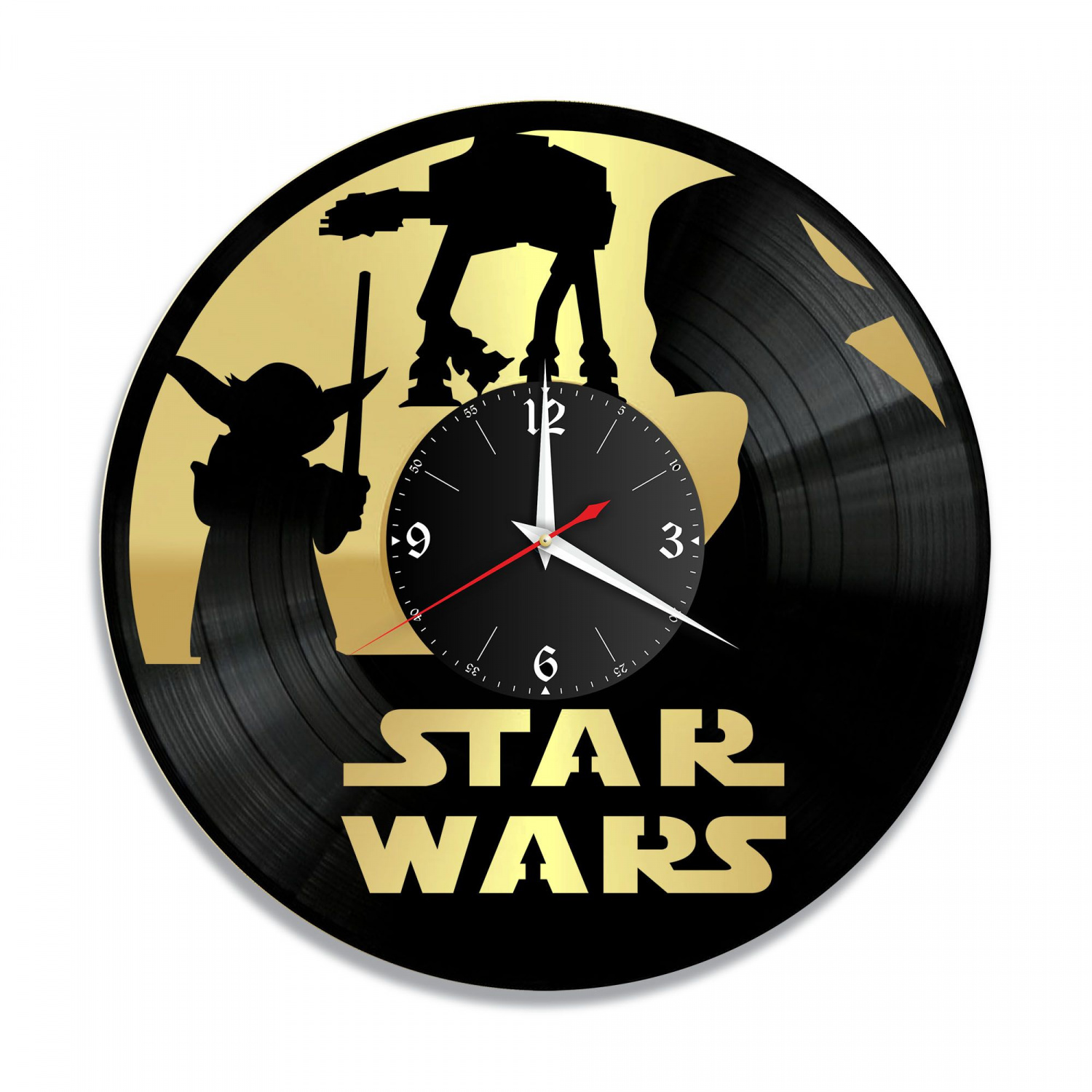 Часы настенные "Звездные Войны (Star Wars), золото" из винила, №7 VC-10867-1