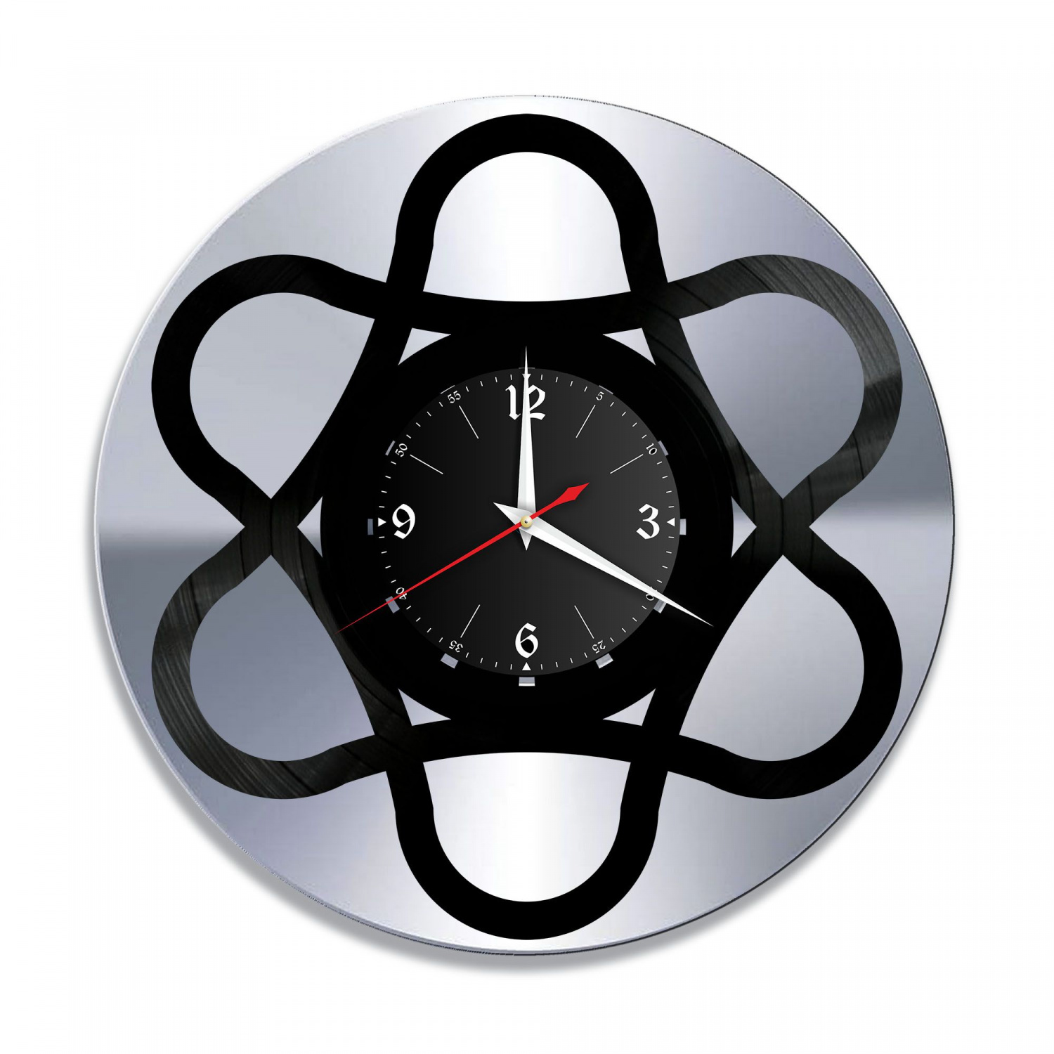 Часы настенные "Декор, серебро" из винила, №6 VC-12023-2