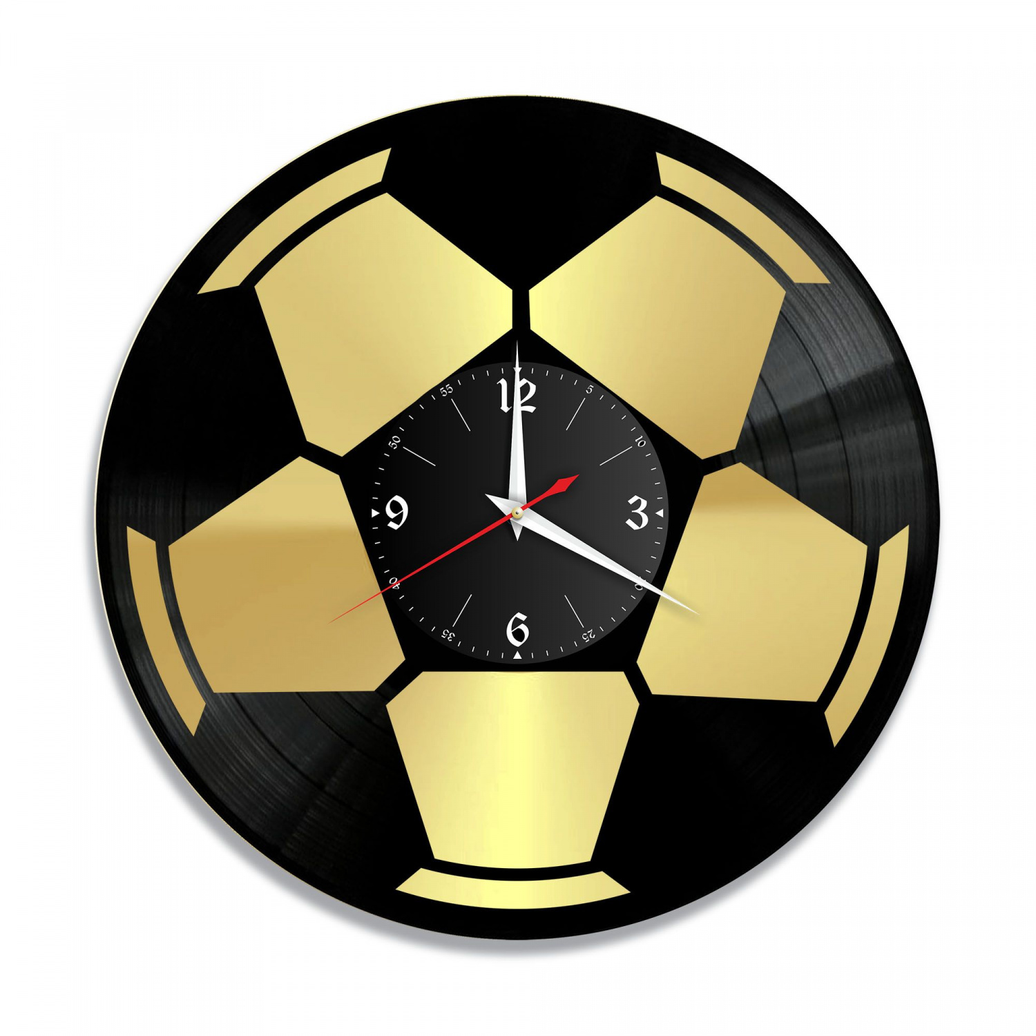 Часы настенные "Футбол, золото" из винила, №3 VC-10529-1