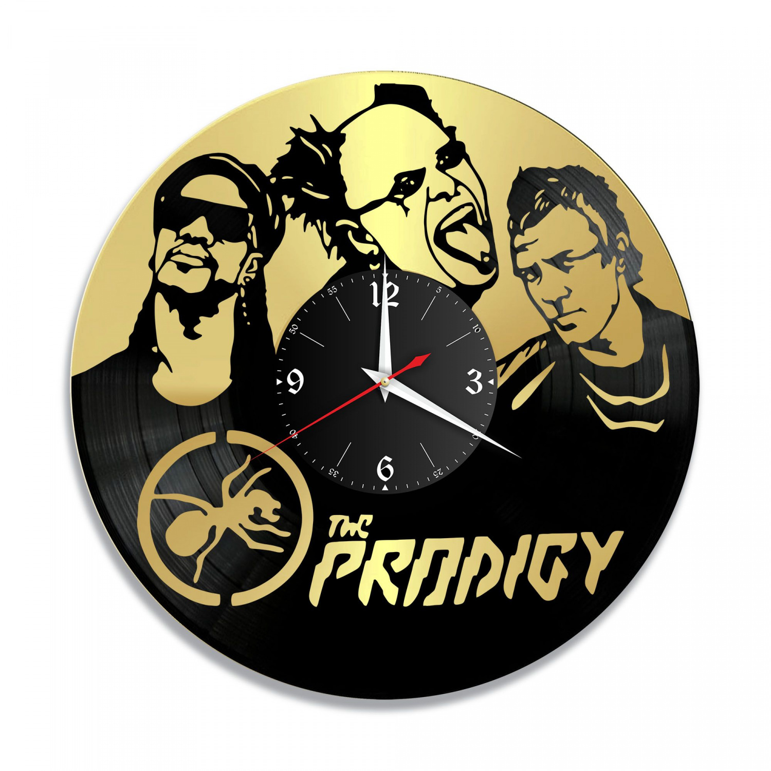 Часы настенные "группа The Prodigy, золото" из винила, №1 VC-10227-1