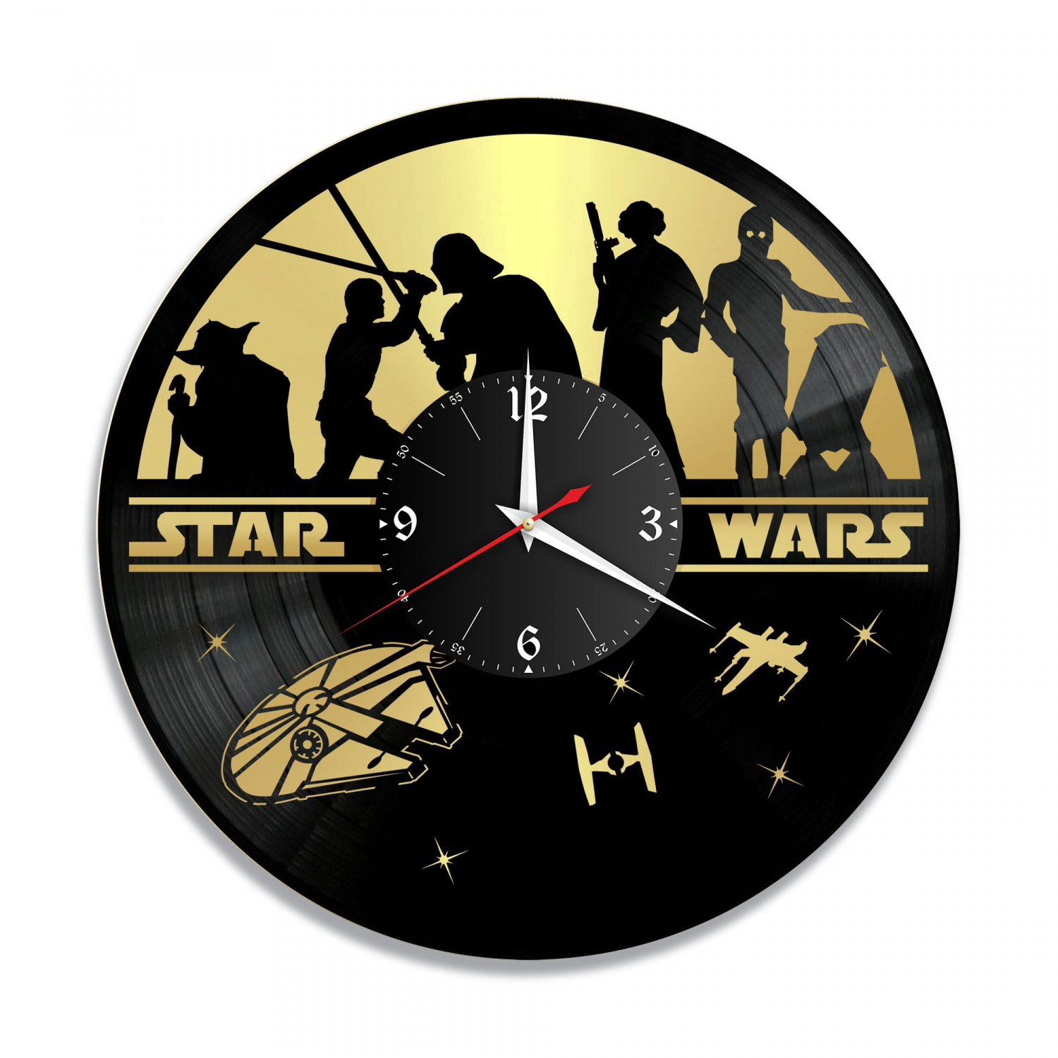 Часы настенные "Звездные Войны (Star Wars), золото" из винила, №6 VC-10329-1
