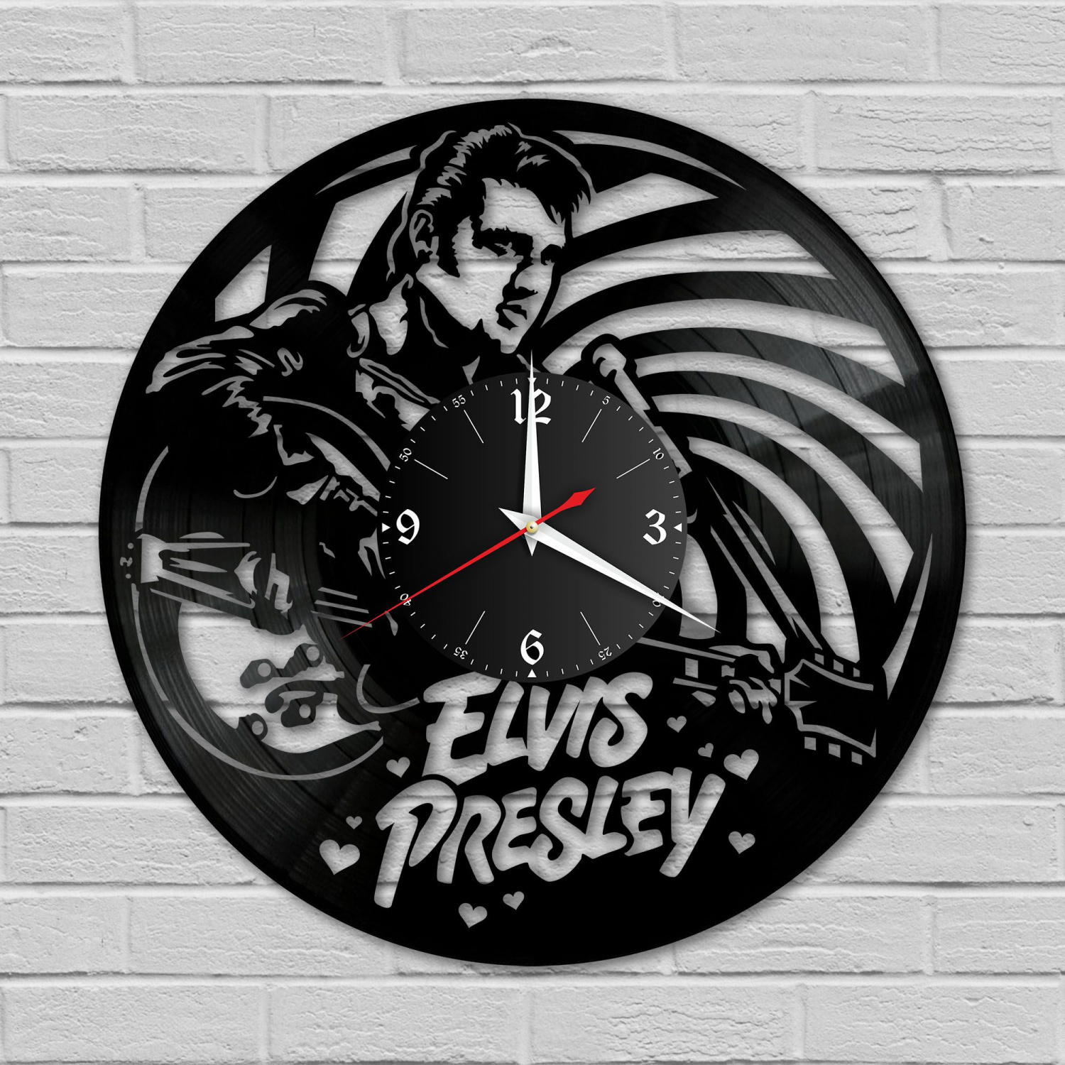 Часы настенные "Элвис Пресли (Elvis Presley)" из винила, №1 VC-10194