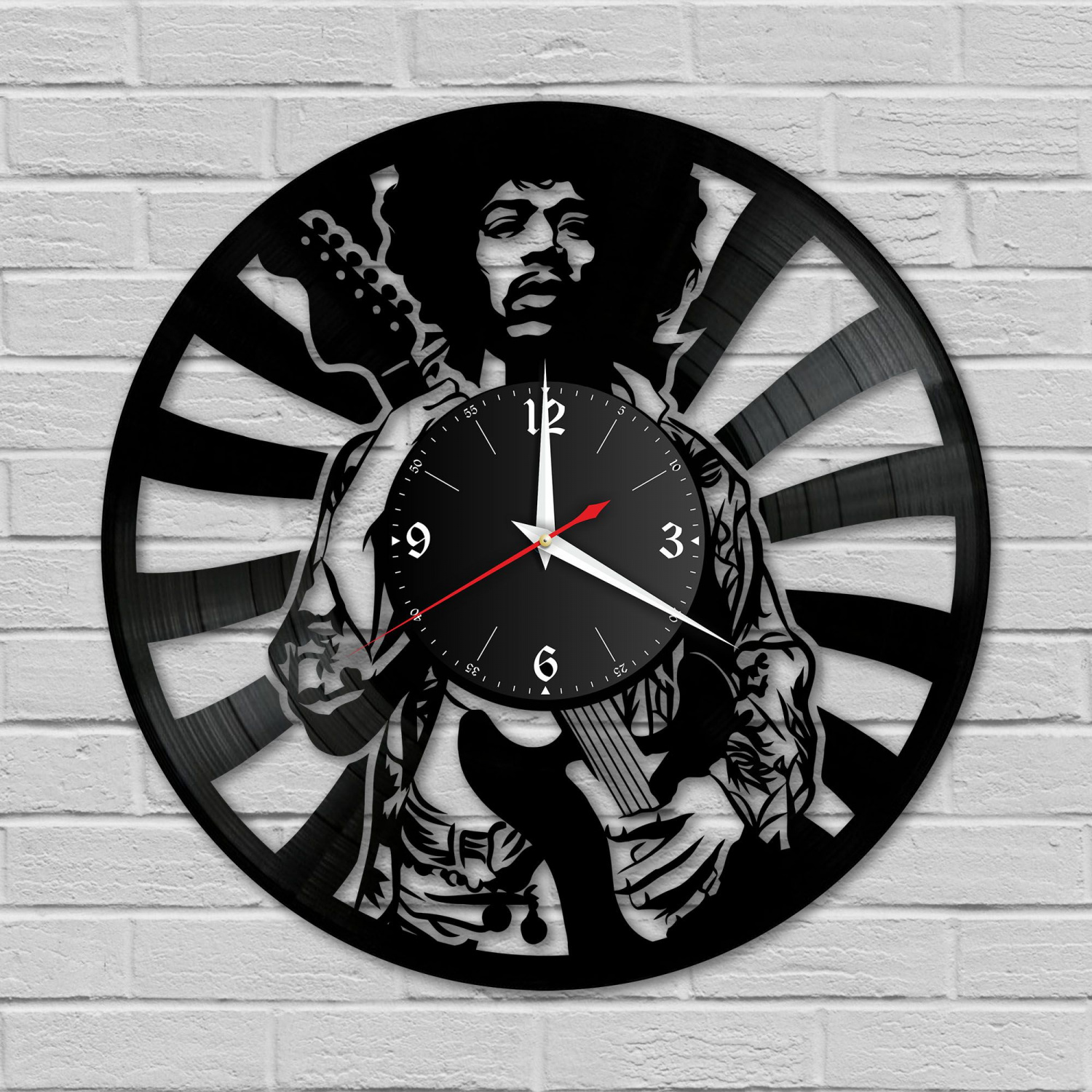 Часы настенные "Джими Хендрикс (Jimi Hendrix)" из винила, №1 VC-10860