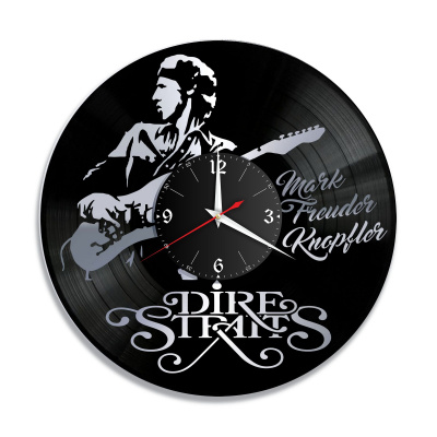 Часы настенные "группа Dire Straits, серебро" из винила, №2