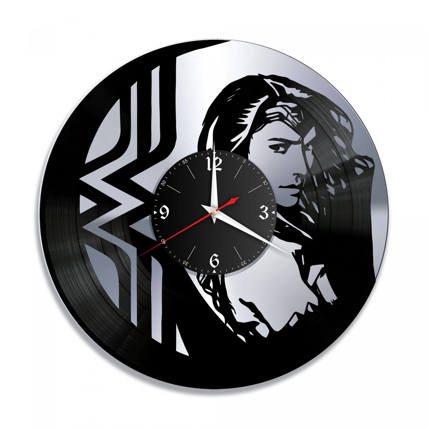 Часы настенные "Чудо-Женщина, серебро" из винила, №1 VC-10913-2