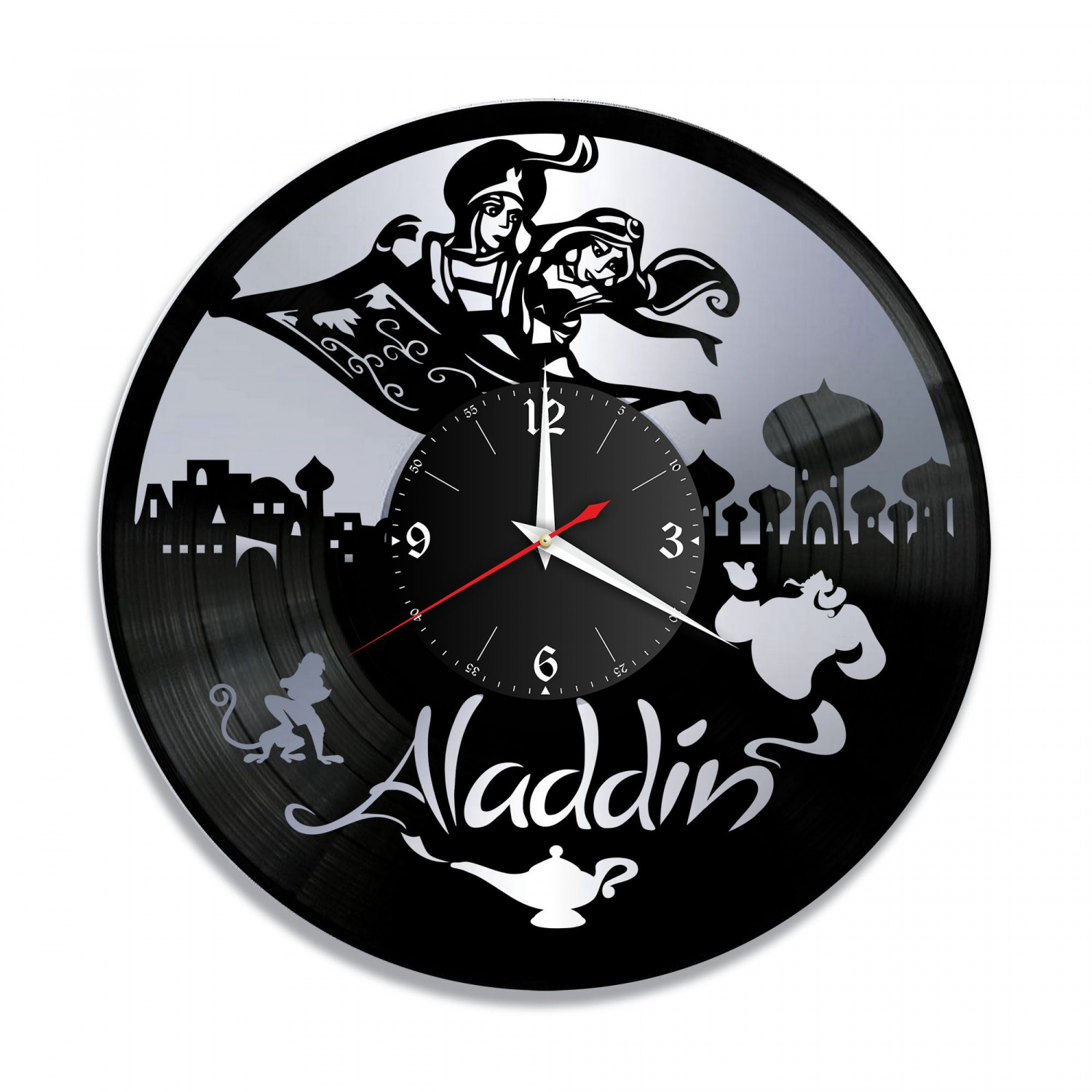 Часы настенные "Аладдин, серебро" из винила, №1 VC-10330-2