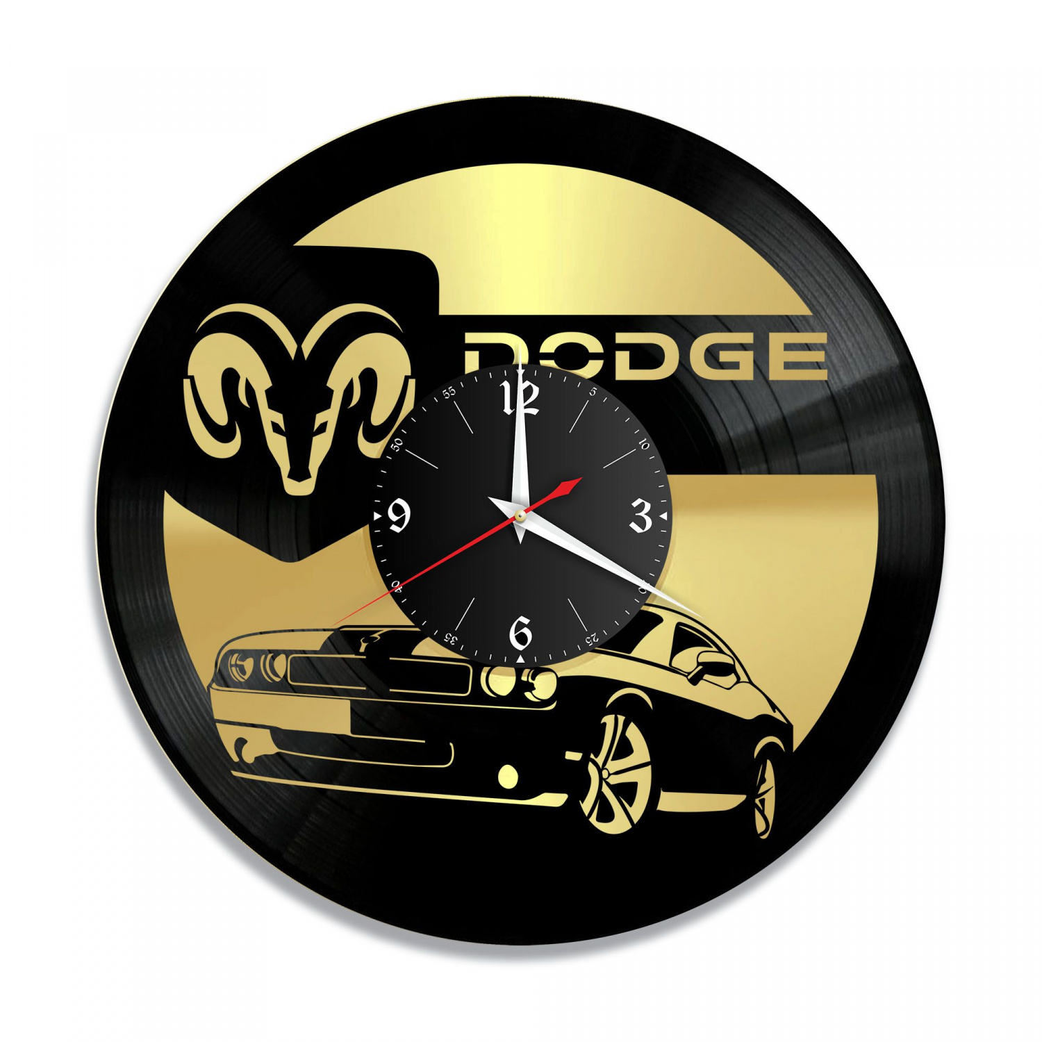 Часы настенные "Dodge, золото" из винила, №1 VC-10413-1